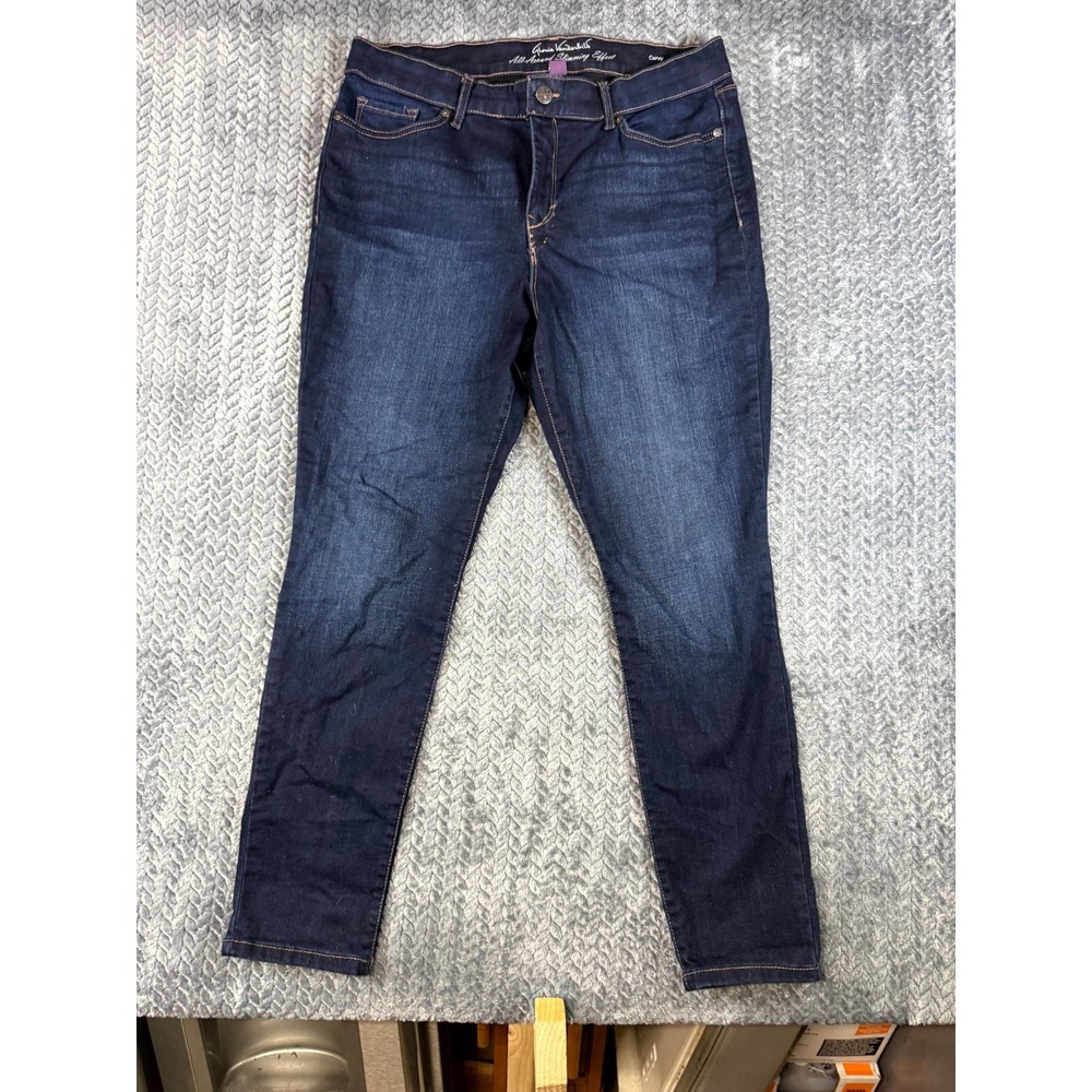 Gloria Vanderbilt All Around Slimming Effect Jeans Womens 14 Blue Denim Stretch